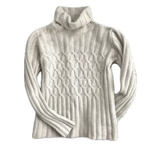 IRISH Cashmere / Wool Knit Sweater in Soft Ivory • Size S